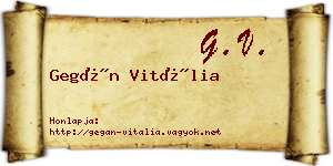 Gegán Vitália névjegykártya